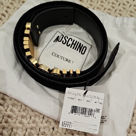 Moschino Black and Gold Belt